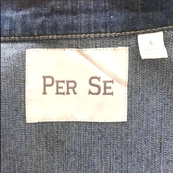 Per Se Jean Jacket w/ Diagonal Zipper NWOT! Large - Picture 5 of 6